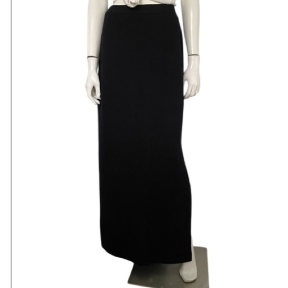 St. John Vintage Black Pencil Santana Knit Skirt Made USA